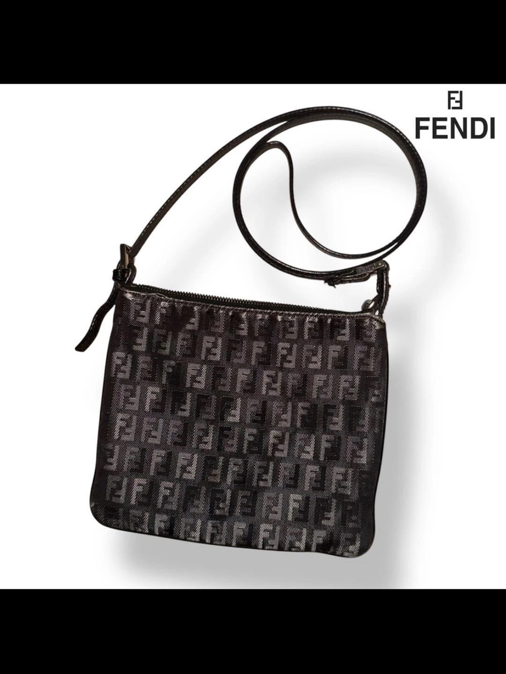 Fendi Black FF Monogram Crossbody Bag